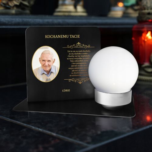ZNICZ LAMPION SOLARNY z dedykacją na grób na Arena.pl