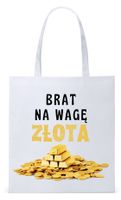 Dla Brata Na Prezent Torba Eco Biała Shopper Z Nadrukiem Ze Zdjęciem