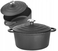 Garnek ŻELIWNY 5,9 L z Pokrywą Kociołek 28cm PIEKARNIK OGNISKO