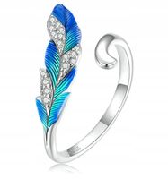 PIERŚCIONEK SREBRNY 925 PIÓRO PIÓRKO PIERŚCIONEK REGULOWANY oryginalny