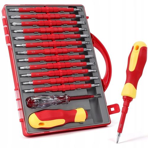 ZESTAW WKRĘTAKÓW ŚRUBOKRĘTY IZOLOWANE 26 rozmiarów + WALIZKA DLA na Arena.pl