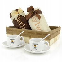 Prezent na Ślub dla PARY MŁODEJ na Rocznicę + HAFT Ręczniki i Filiżanki