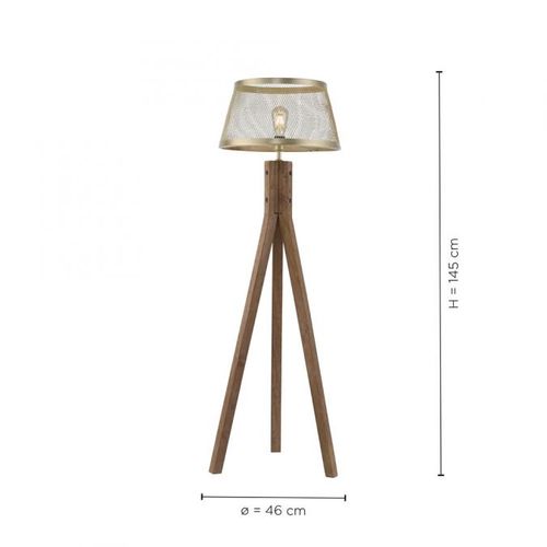 Lampa sypialniana Frederik 11424-60 drewniana z kloszem mosiądz na Arena.pl