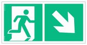 Kierunek Do Wyjścia Ewakuacyjnego W Dół W Prawo -