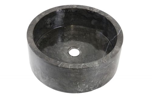 Umywalka z kamienia naturalnego MIRUM 509 nablatowa Ø40 cm Black na Arena.pl