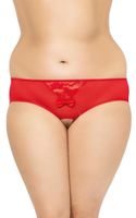 stringi siateczkowe koronkowe z wycięciami softline 2466 czerwone 2xl