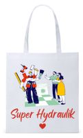 Dla Hydraulika Prezent Torba Eco Biała Shopper Z Nadrukiem Ze Zdjęciem