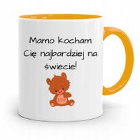 Kubek Żółty Prezent Dla Mamy Mamo Kocham Cię Z Nadrukiem Ze Zdjęciem