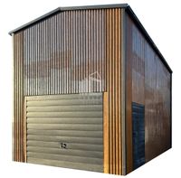 Hala blaszana Garaż 5x6m  brama uchylna drzwi rynny - dach dwuspadowy ID937