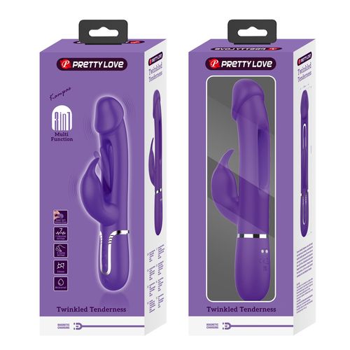 Ciemny Fiolet - Wibrator Z Języczkiem Pretty Love - Kampas Dark Purple na Arena.pl