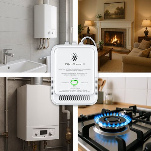 Czujnik CO/CH4 WiFi Tuya Qoltec 2w1 na Arena.pl