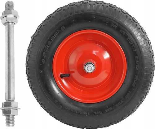 KOŁO KÓŁKO TACZKI TACZEK WÓZKA 400-8 6PR POMPOWANE Z OSIĄ OPONA MOCNE na Arena.pl