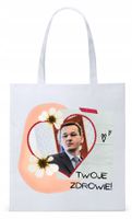 Mateusz Morawiecki Pis Torba Eco Biała Shopper Z Nadrukiem Ze Zdjęciem