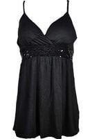 Czarna Bluzka, Cekiny - 46 / 3XL