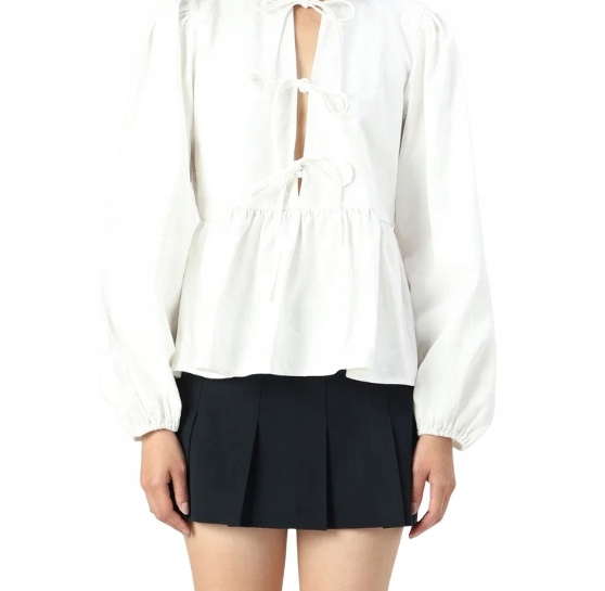 Pieces PCAMILDA TIE TOP - bright white M zdjęcie 1
