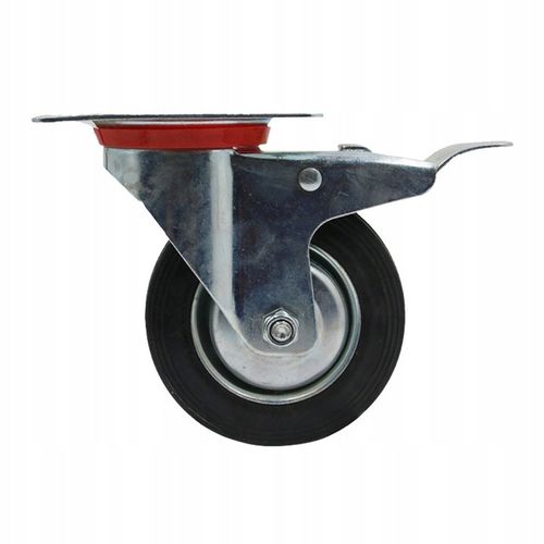 4x Kółka Obrotowe z Hamulcem Skrętne 125mm 400kg Gumowe Zestaw Do na Arena.pl