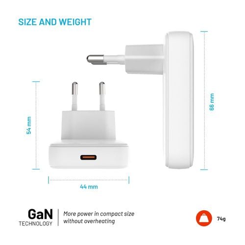 Ładowarka FIXED Płaska Slim Travel GaN 30W 1xUSB-C PD na Arena.pl