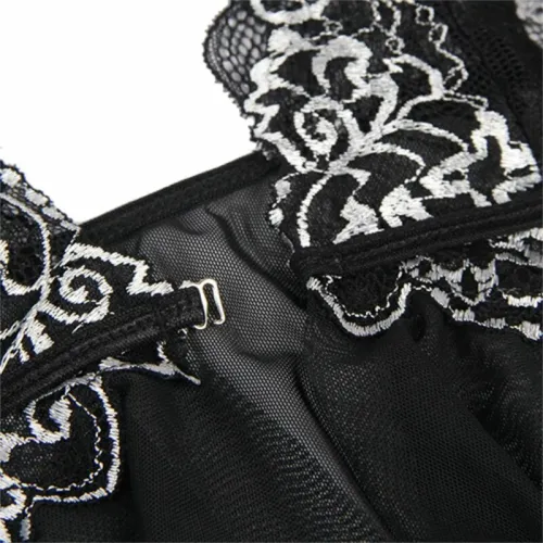 subblime babydoll s/m tiulowa z koronką asymetryczna czarna na Arena.pl