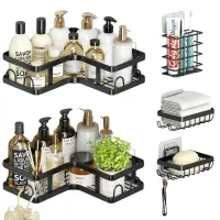 Zestaw półek łazienkowych 3 x koszyki 2 x narożne komplet do łazienki