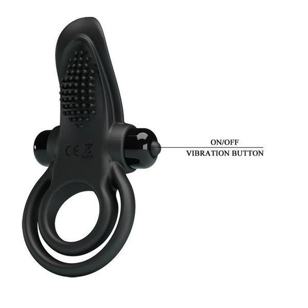 Pretty Love - Vibrant Penis Ring Black- 10 Function Vibrations zdjęcie 6