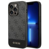 Guess GUHCP14XG4GLGR iPhone 14 Pro Max 6,7" szary/grey hard case 4G Stripe