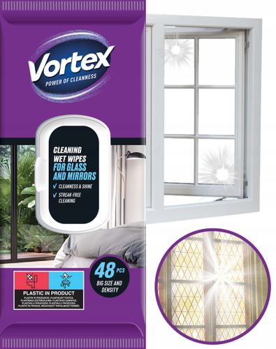 vortex chusteczki nawilżane do luster i szkła , flip top ,48 sztuk na Arena.pl