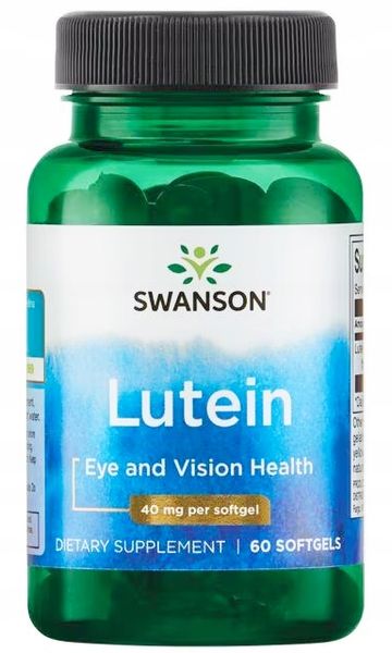 Swanson LUTEINA 40mg 60kaps OCZY WZROK zdjęcie 1