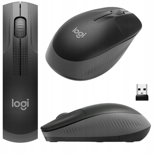 Myszka bezprzewodowa Logitech M190 Logi Czarna optyczna 1000 DPI Wygodna zdjęcie 1