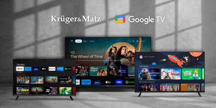 Telewizor 32'' HD Google TV Kruger&Matz DVB-T2/S2/T/C H.265 HEVC zdjęcie 8