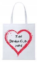Dla Taty Tatusia Prezent Torba Eco Biała Shopper Z Nadrukiem Ze Zdjęciem
