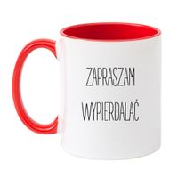 KUBEK "ZAPRASZAM WYPIERDALAĆ" Wzór - Klasyczny Biało-Czerwony 330 ml