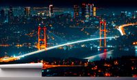 Fototapeta NEONOWY MOST NYC NEW YORK NOCĄ 130x80