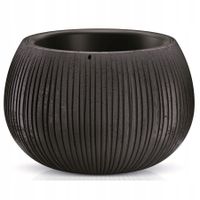 Doniczka kula Beton Bowl DKB240 z wkładem | Czarny beton, Kształt Okrągły, Wymiary 23.8x16.1 cm, Kolor Czarny beton, Prosperplast