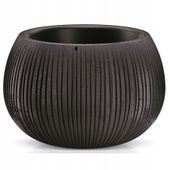 Doniczka kula Beton Bowl DKB240 z wkładem | Czarny beton, Kształt Okrągły, Wymiary 23.8x16.1 cm, Kolor Czarny beton, Prosperplast