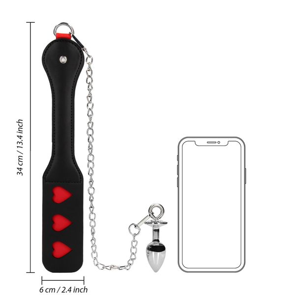 Hearts Paddle With Metal Anal Plug zdjęcie 11