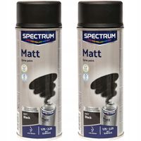 2x FARBA LAKIER do METALU DREWNA w Sprayu CZARNY MAT Szybkoschnąca spray