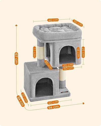 DRAPAK DLA KOTA MAŁY LEGOWISKO JASKINIA SŁUPEK DOMEK LEŻAK 2 POZIOMY 67cm na Arena.pl