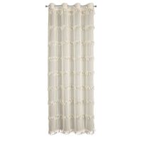 Zasłona SOTERA 140X250 cm jasnobeżowa przelotki frędzle boho