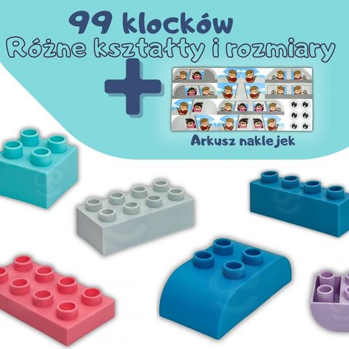 WOOPIE Klocki Soft Blocks Zestaw 99 Elementów w Pudełku na Arena.pl