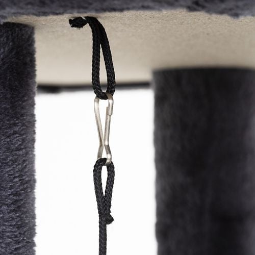 Drapak dla kota, dwa poziomy, legowisko z drabinką i sizalem do drapania, grafitowy na Arena.pl