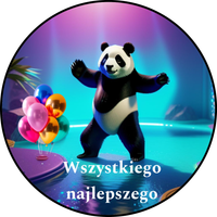 Opłatek na tort Urodziny Miś Misiu Panda Misiek Tekst Gratis