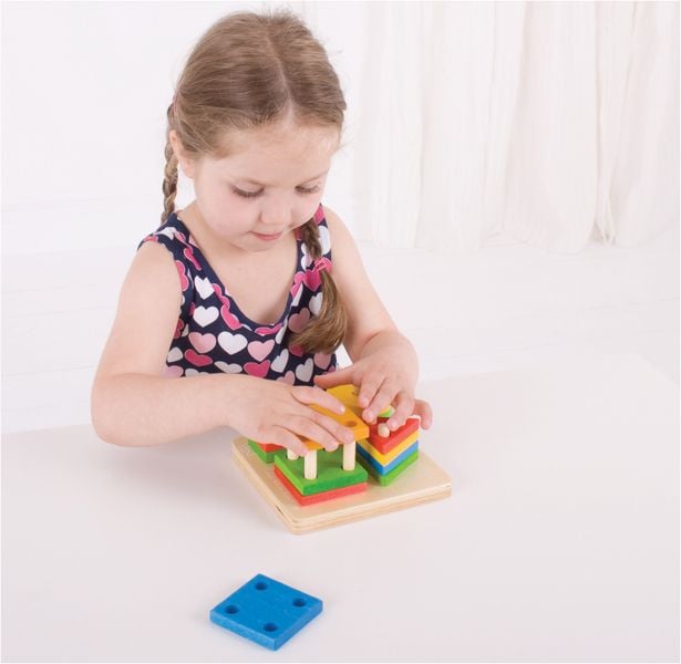 UKŁADANKA motoryczna PIRAMIDKI KSZTAŁTY drewniana zdjęcie 5