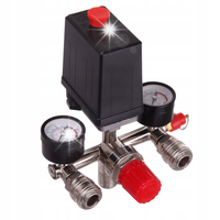 Wyłącznik ciśnieniowy presostat 230V + reduktor + 2 manometry