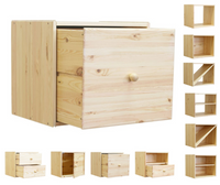 Emaga Drewniany regał modułowy /szuflada RSKL – Naturalny