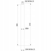 Przedłużka do Deszczownicy Rurka do Deszczowni 30 cm Invena Chrom