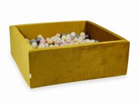 Suchy basen z piłeczkami 600 sztuk 110x110x40 Velvet zloty (beżowe, różowozłote, jasnozłote, perłowe, szare)