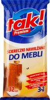 Skuteczne chusteczki ściereczki nawilżane do mebli 32 szt premium TAK!
