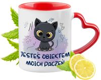 Kot Kotki Kubek Czerwony Z Uszkiem W Kształcie Serca Na Prezent