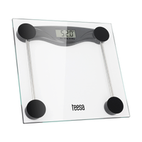 Waga łazienkowa Teesa LCD szklana dokładności do 0,1 kg max 180 kg