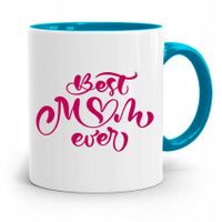 Kubek Błękitny Dla Mamy Dzień Best Mom Ever Z Nadrukiem Ze Zdjęciem